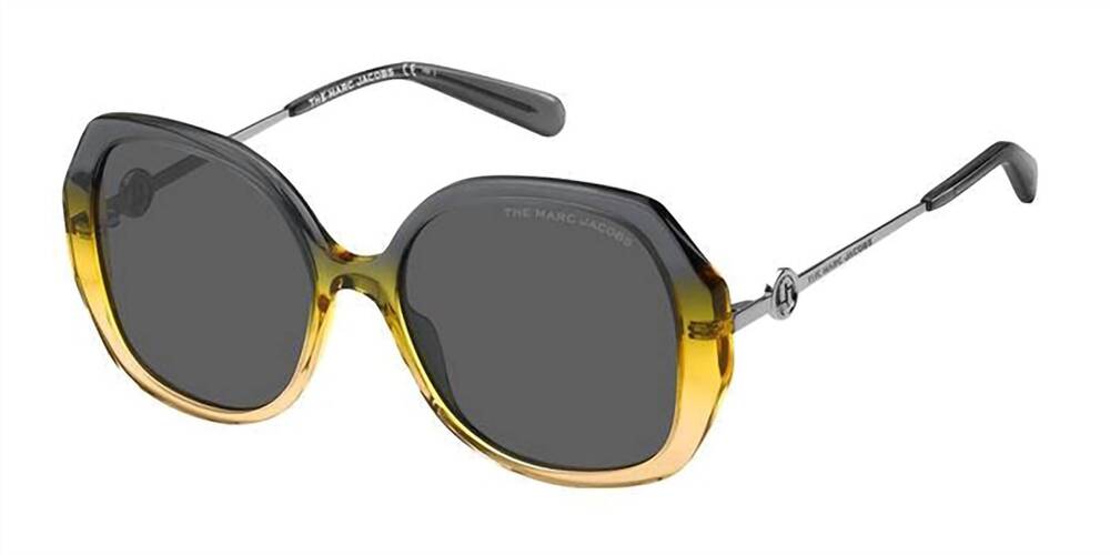 NEW MARC JACOBS women's 581/s 0xyo sunglasses in grey/yellow